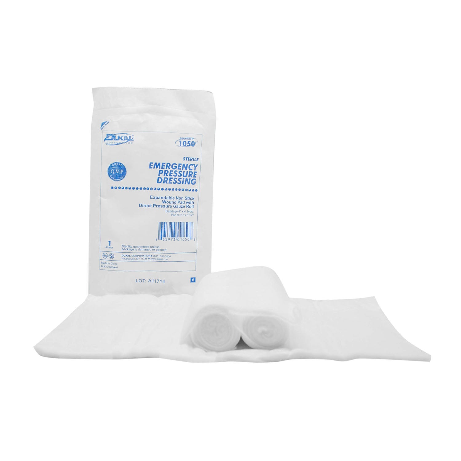 Dukal Corporation-1050 Emergency Pressure Dressing, Sterile (1/pk, 50 pk/cs)