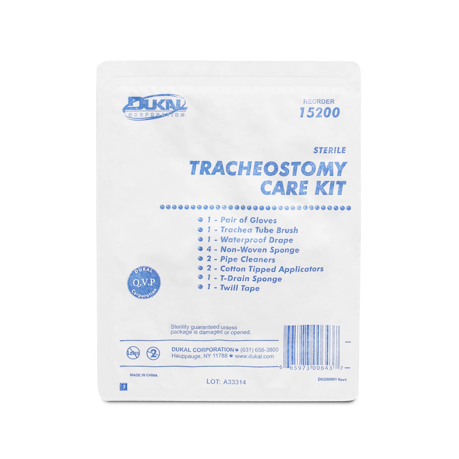 Dukal Corporation-15200 Tracheostomy Care Kit, Sterile (20/cs)