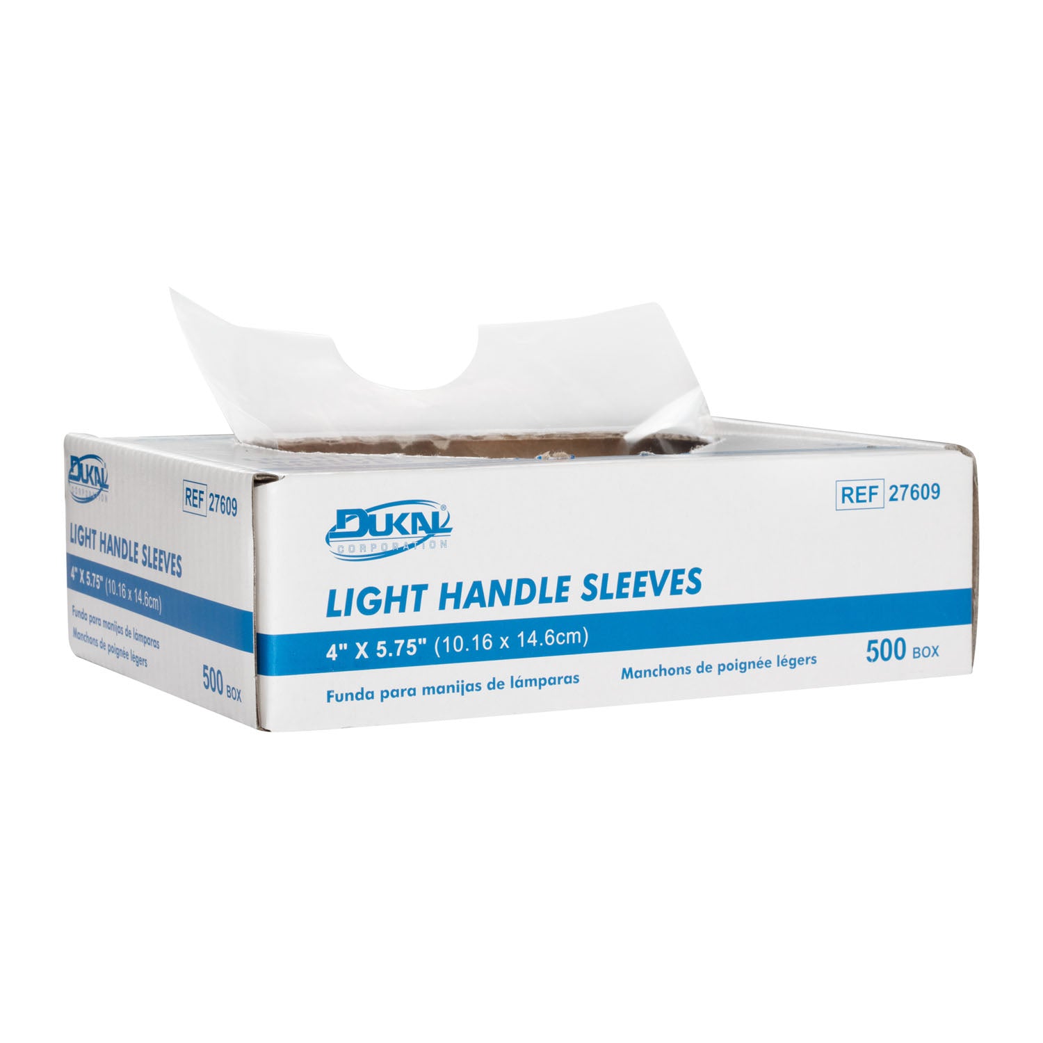 Dukal Corporation-27609 Light Handle Sleeves, T-Style, 4" x 5-3/4" (500/bx, 36 bx/cs, 24 cs/plt)