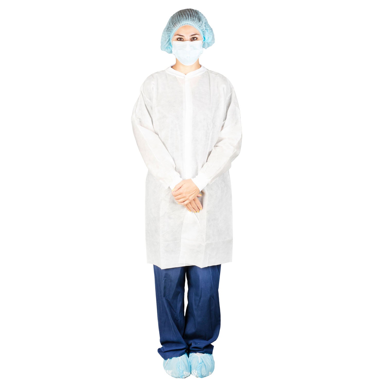 Dukal Corporation Disposable Lab Coat, Full Length, Anti-Static, White