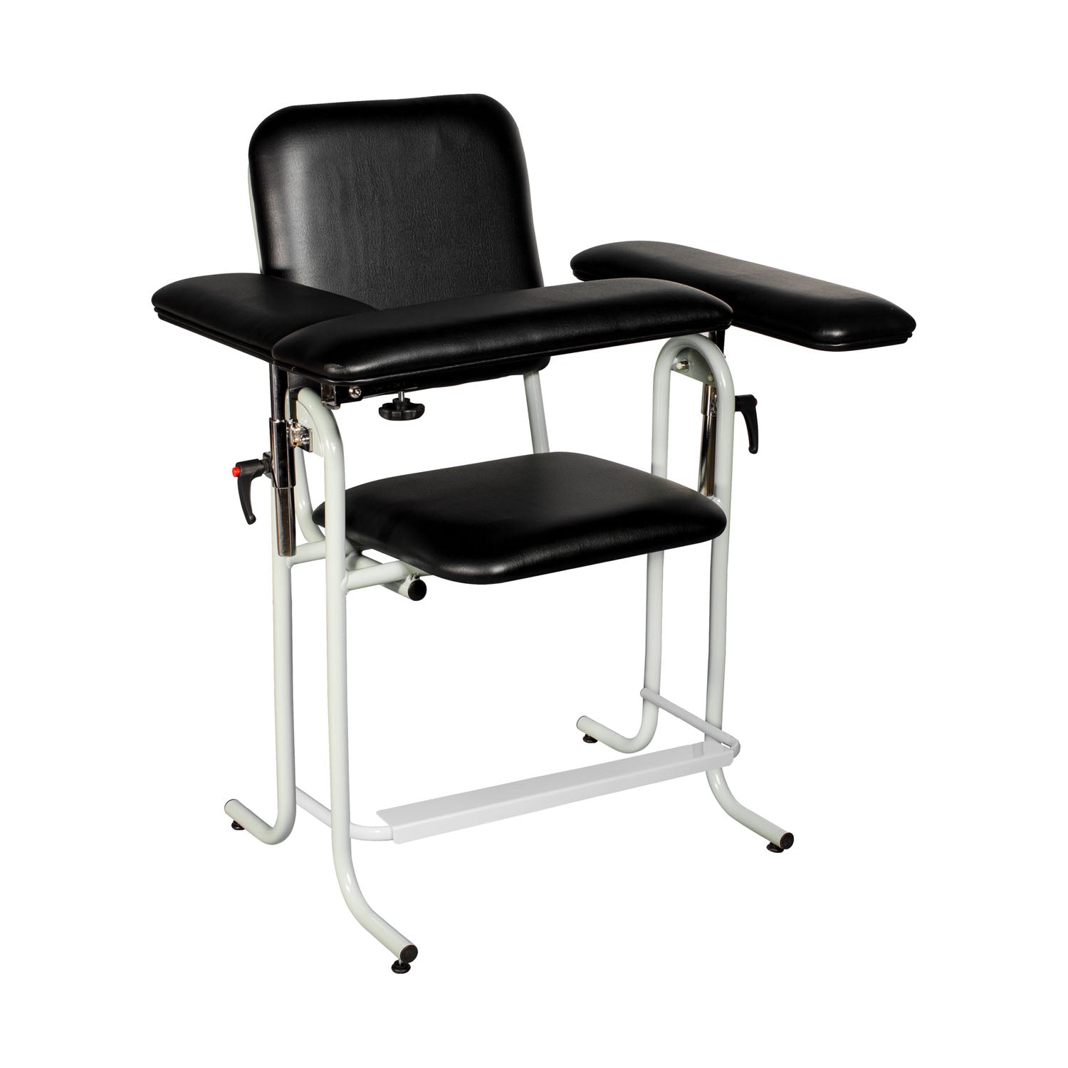 Dukal Corporation-4383F-BLK Blood Draw Chair, Steel Frame, 500 lb Weight Capacity, Tall, Upholstered, Black (1 EA)