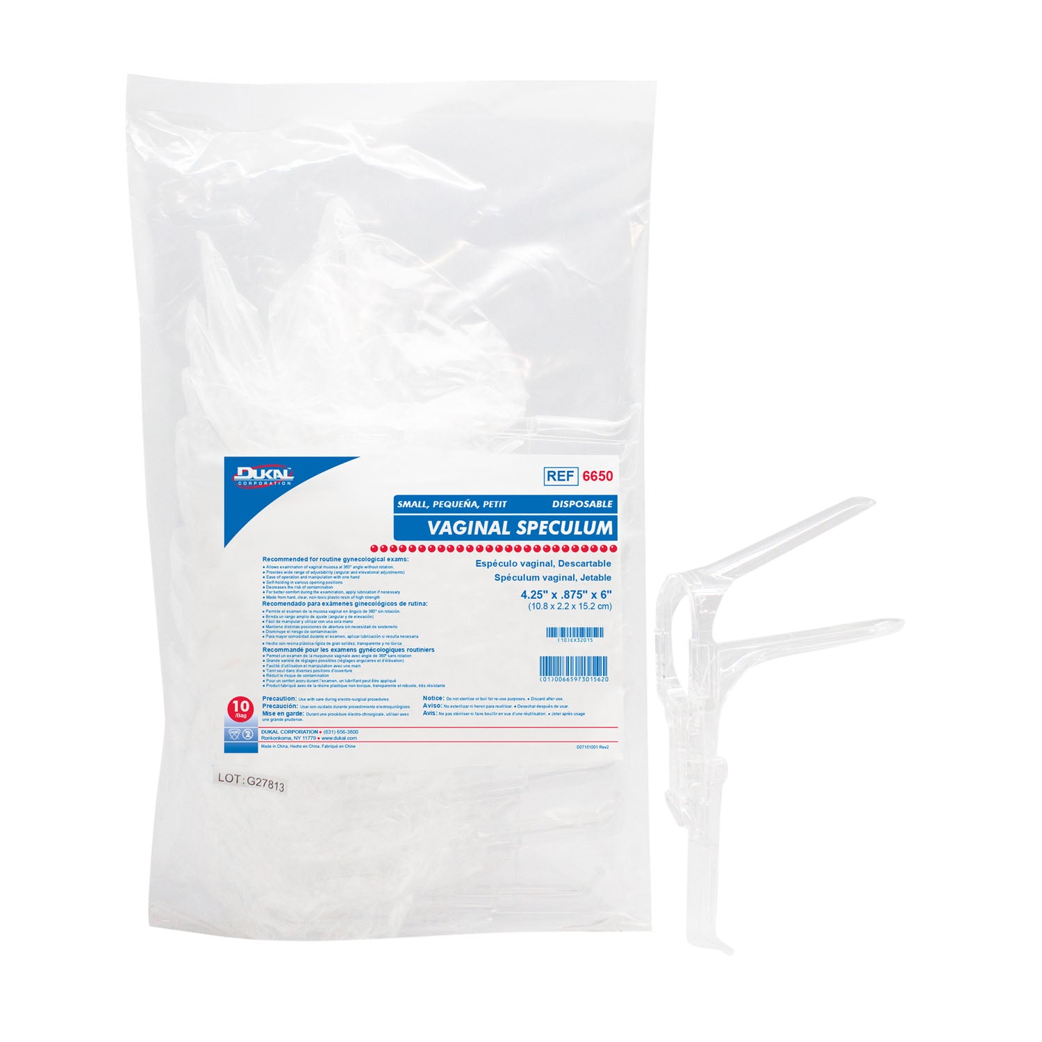 Dukal Corporation Disposable Vaginal Speculum