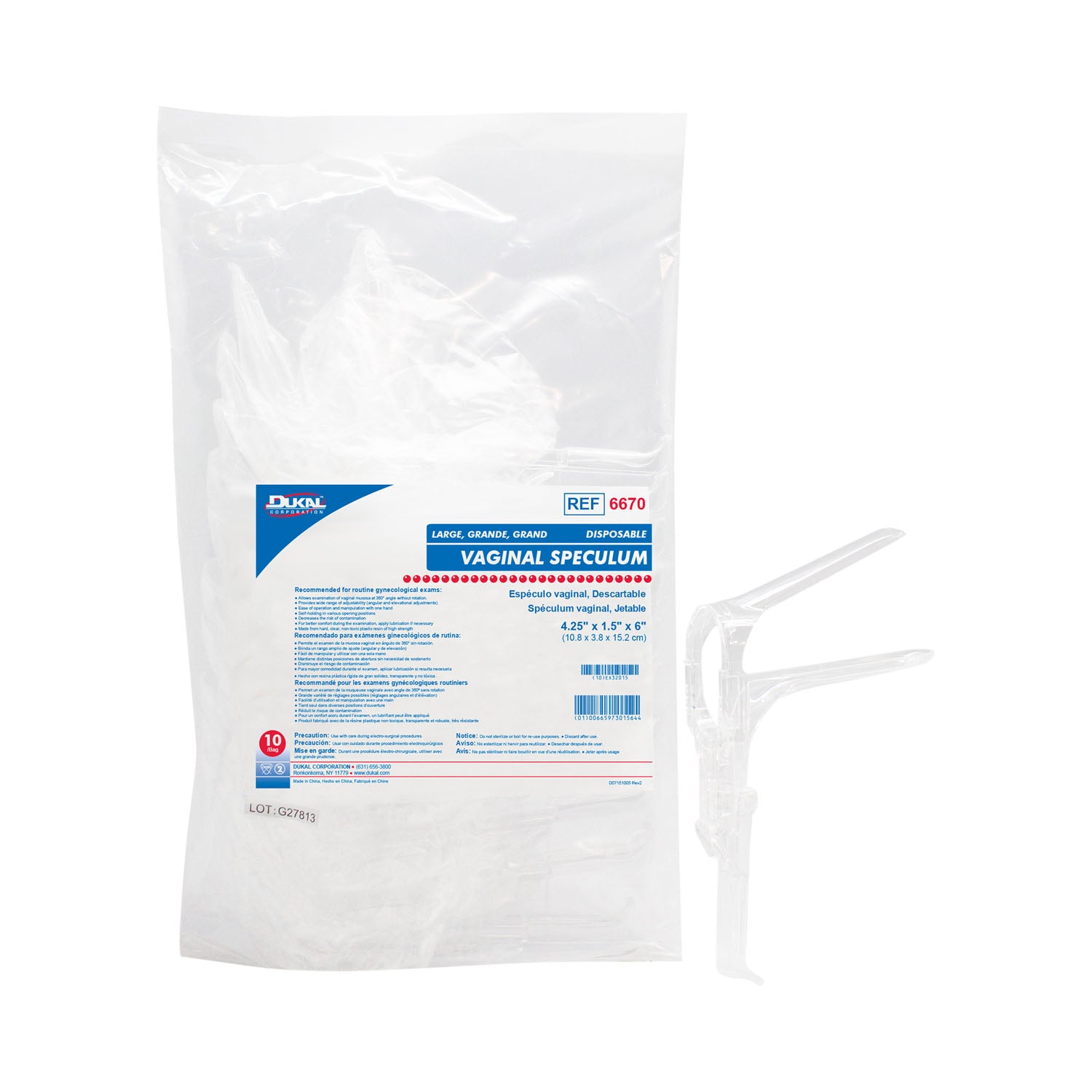 Dukal Corporation Disposable Vaginal Speculum