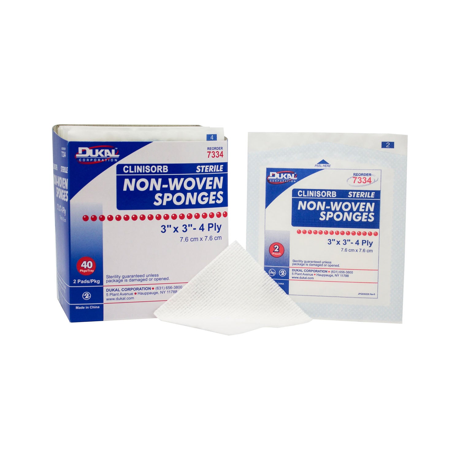 Dukal Corporation Clinisorb Non-Woven Sponge, 4-Ply, Sterile