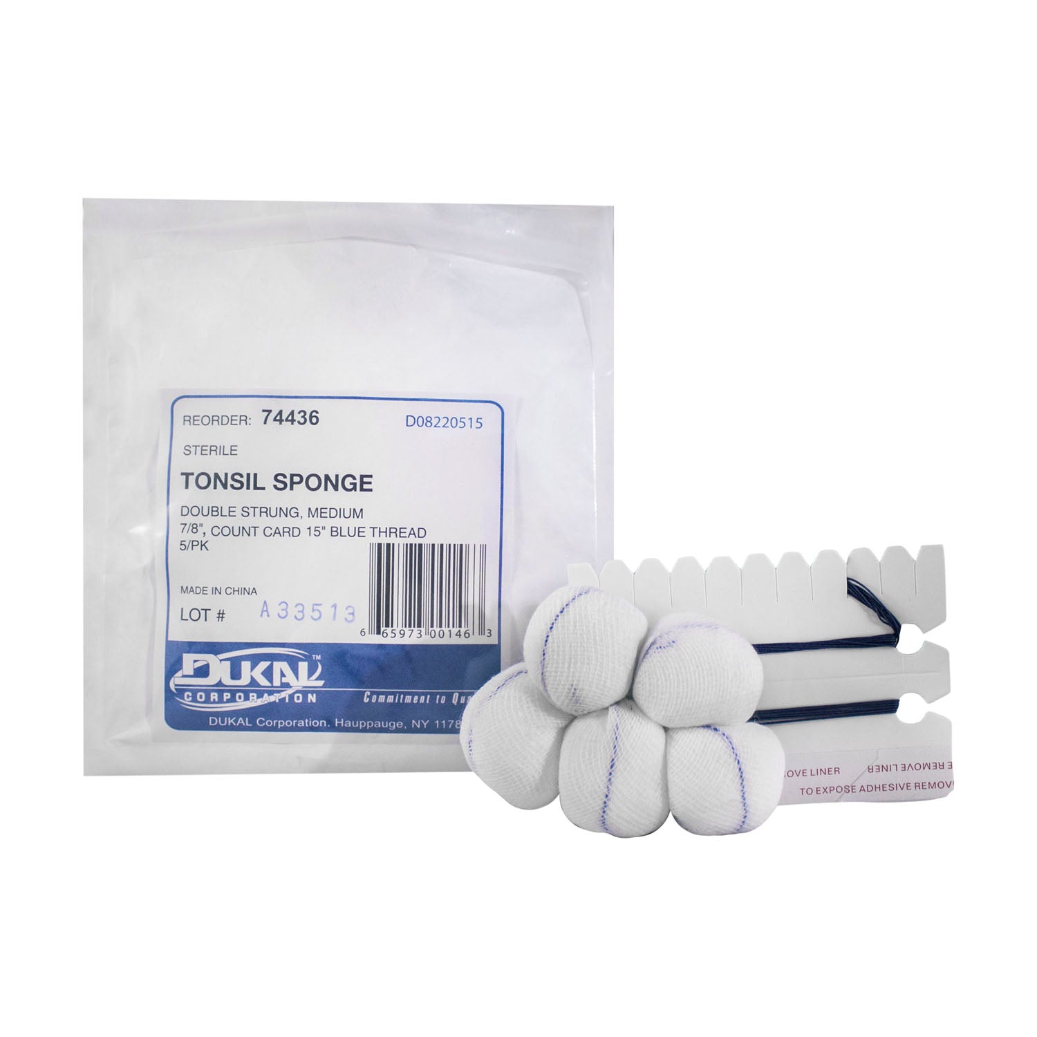 Dukal Corporation Double Strung Tonsil Sponge