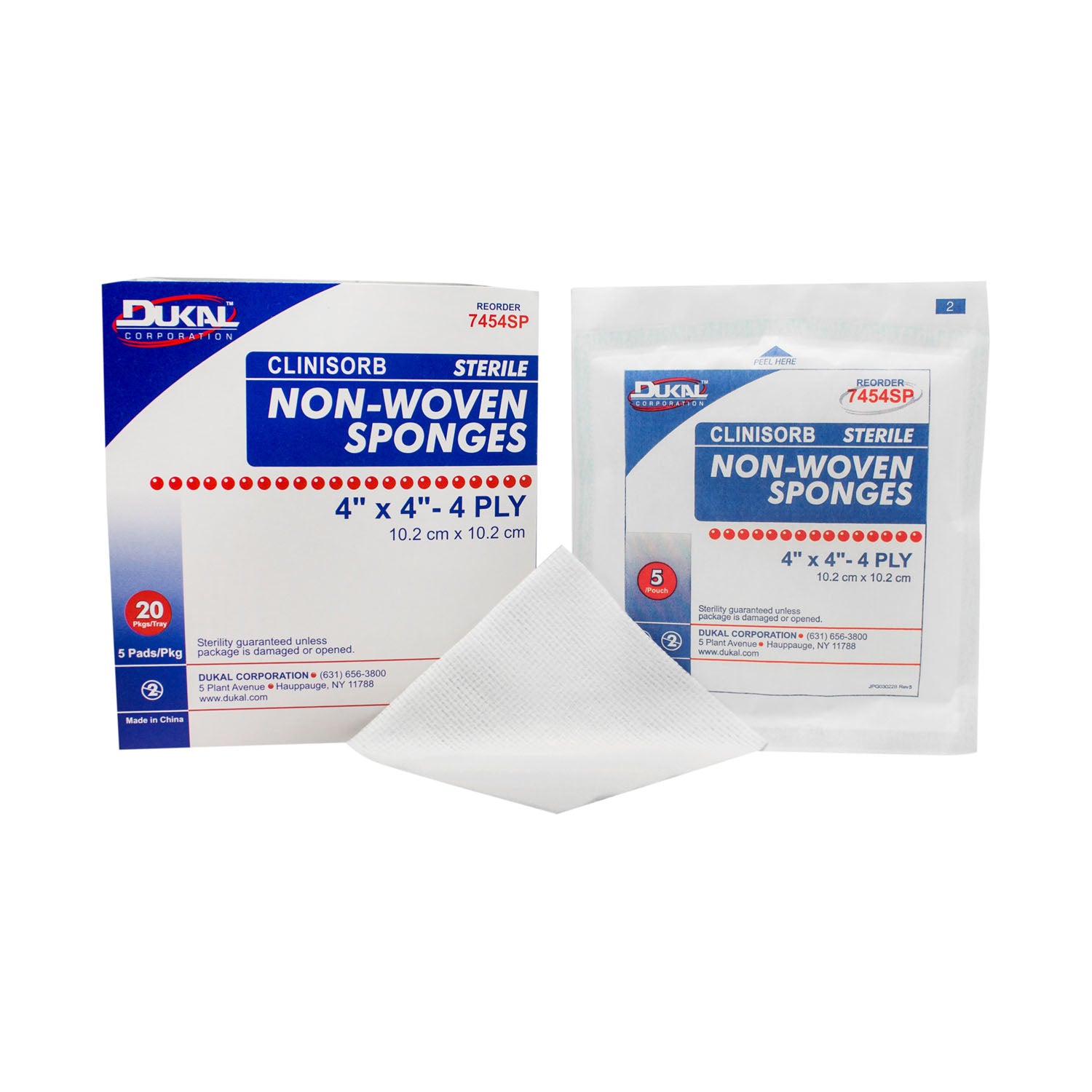 Dukal Corporation Clinisorb Non-Woven Sponge, 4-Ply, Sterile