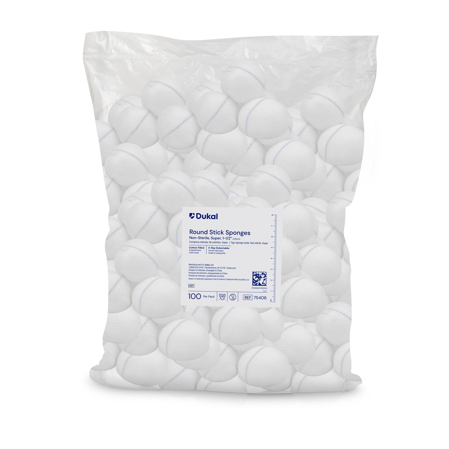Dukal Corporation X-Ray Detectable Roundstick Sponges