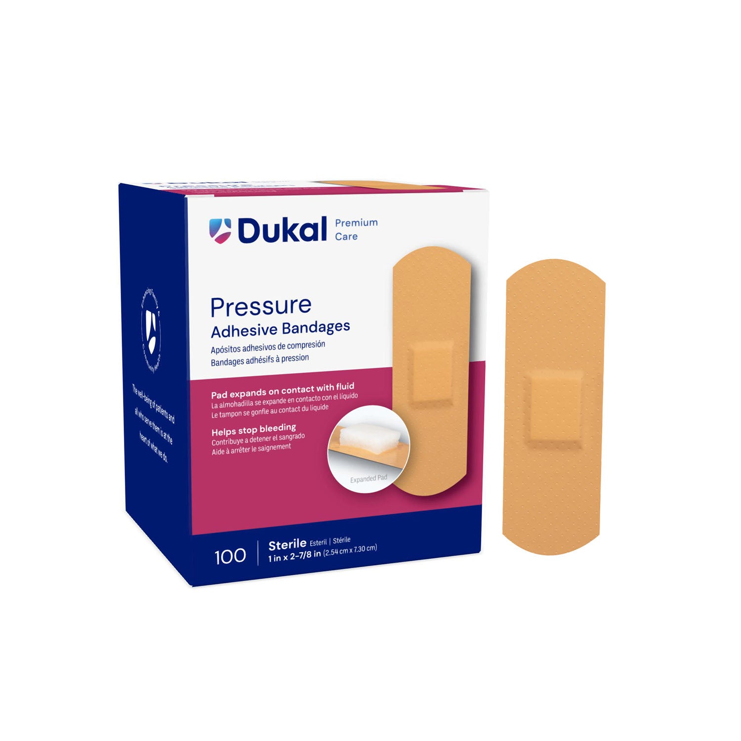 Dukal Corporation-7620 Pressure Bandage, 1" x 2-7/8" (100/bx, 24 bx/cs)