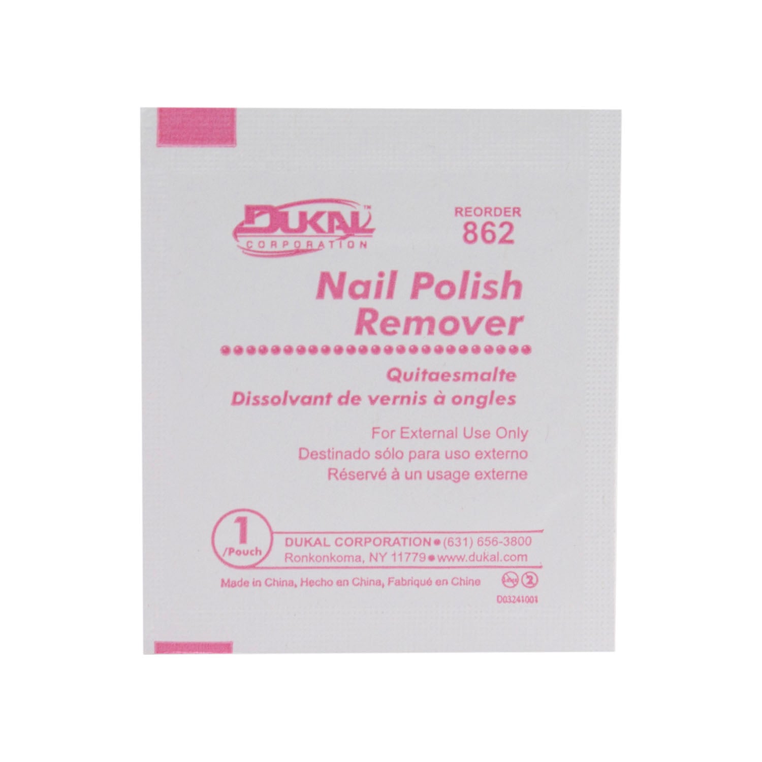 Dukal Corporation-862 Nail Polish Remover Pads (1/pk, 100 pk/bx, 10 bx/cs)