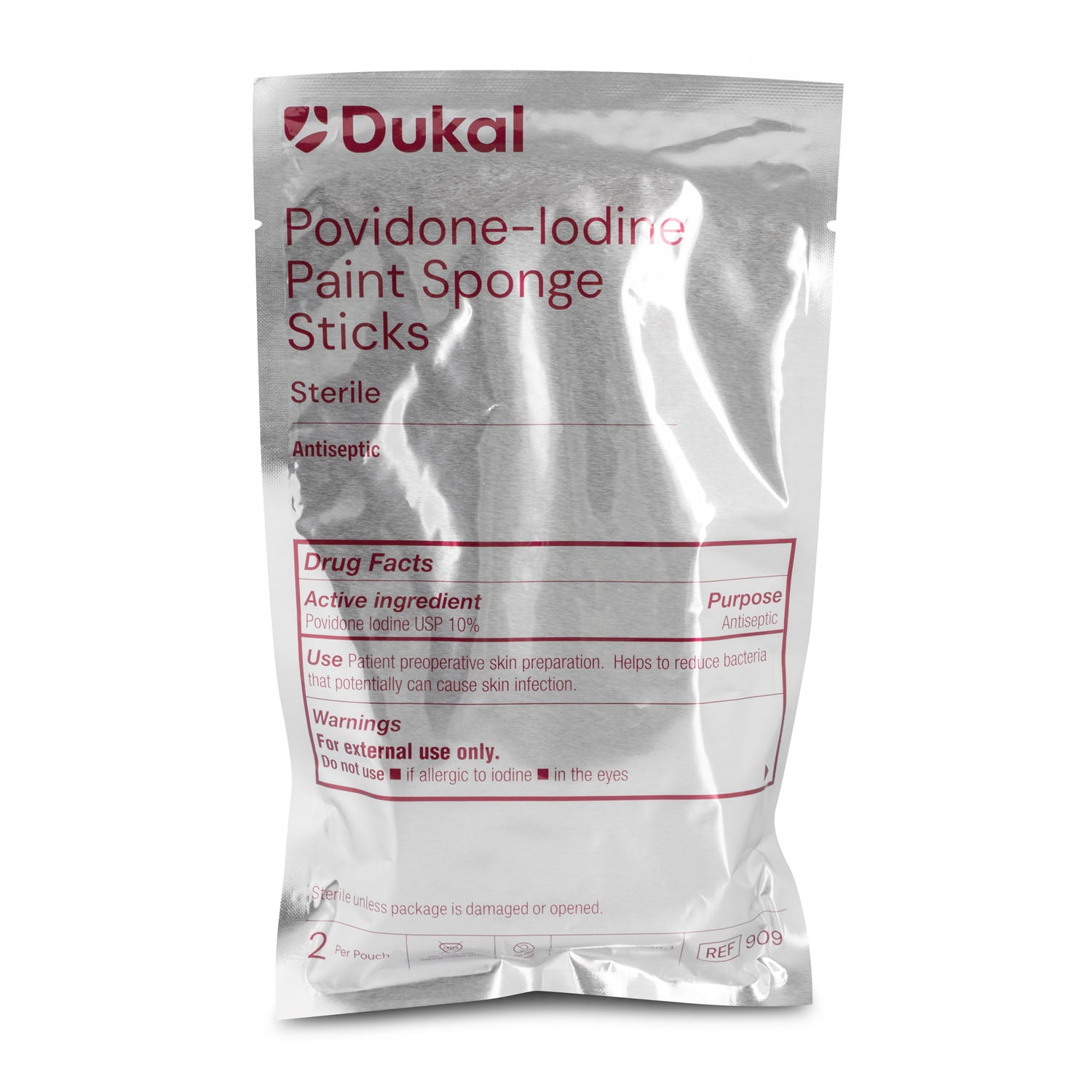 Dukal Corporation-909 Povidone-Iodine Paint Sponge Sticks (2/pk, 10 pk/bx, 8 bx/cs)