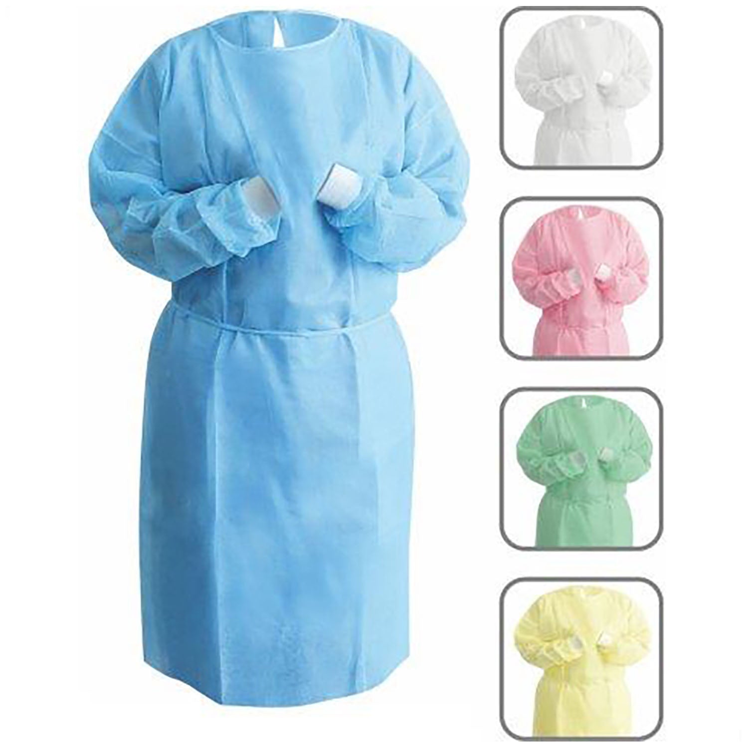 Dukal Corporation-UGI-6707 Isolation Gowns PP Material, Regular, Yellow (10/Bag)