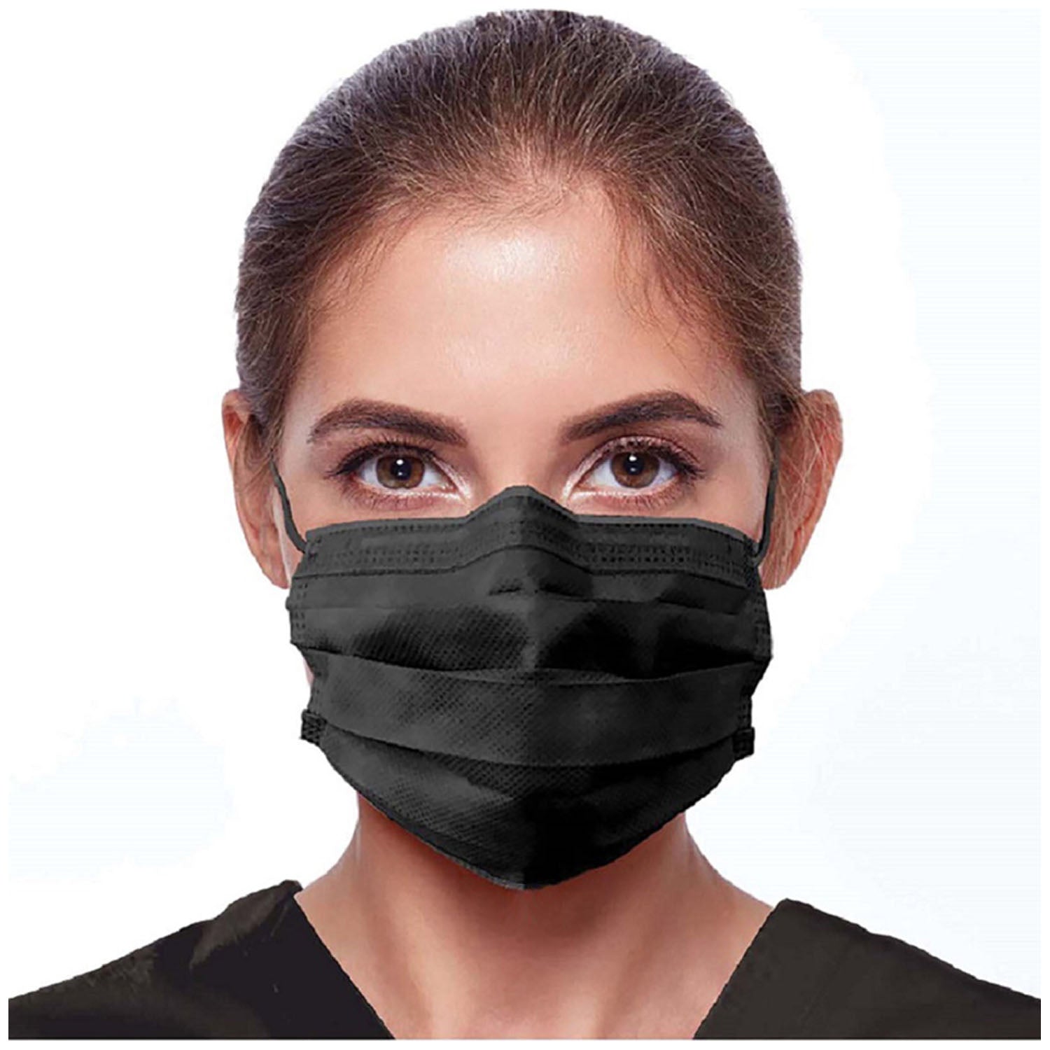 Dukal Corporation-ULM-6380 BlakCat Face Mask, Earloop, 4-Layer, 4-Fold, ASTM Level 3 (50/bx, 20 bx/cs)