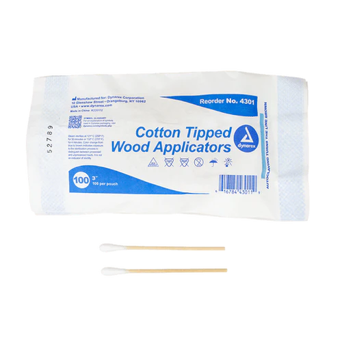 Dynarex Cotton Tipped Wood Applicators