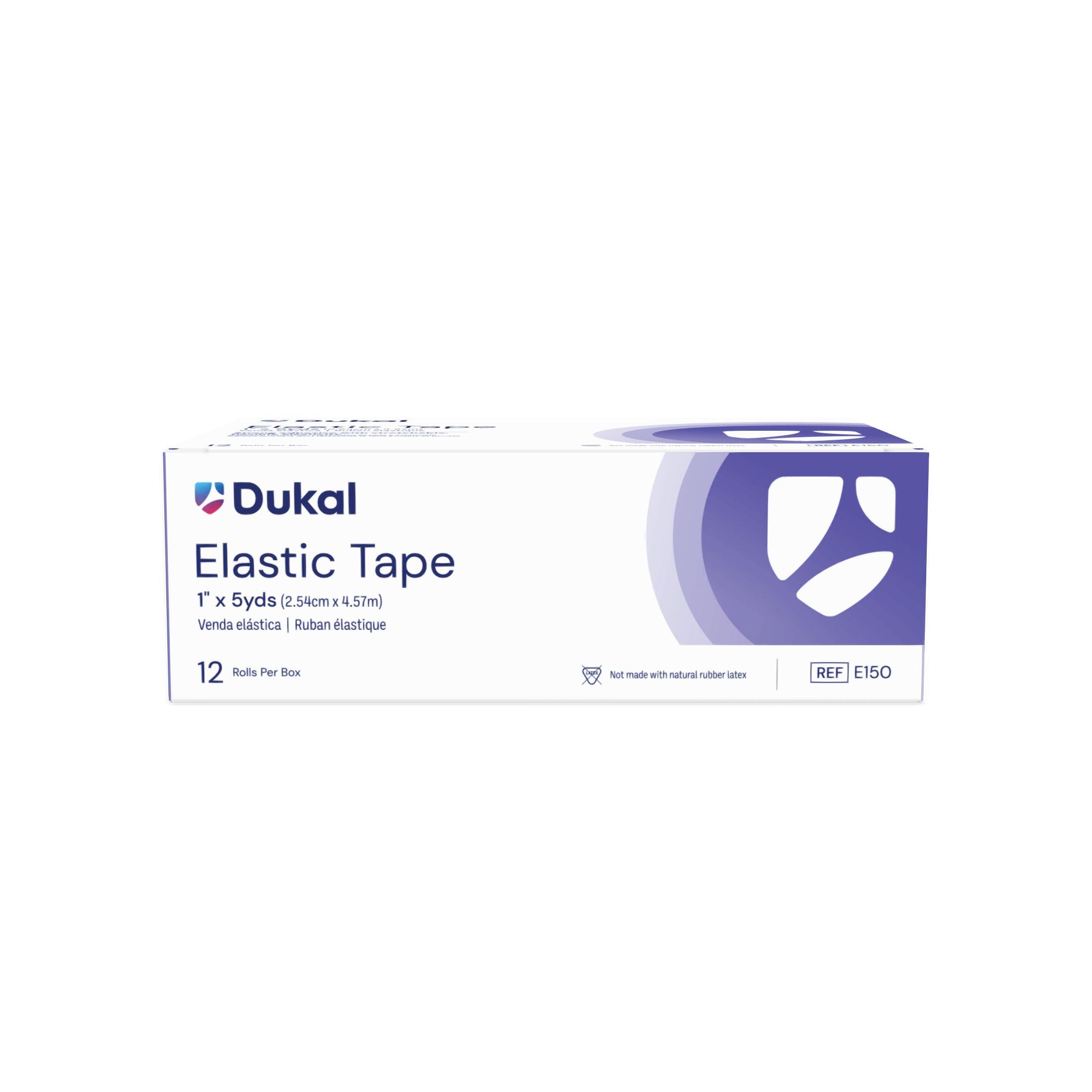 Dukal Corporation-E150 Elastic Tape, 1" x 5 yds (12 rl/bx, 12 bx/cs)