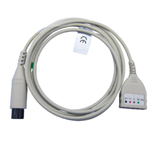 EDAN ECG trunk cable,10-lead,Defib,AHA,2.6m,reusable