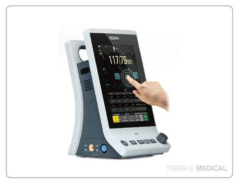 Monitor de signos vitales con control puntual, monitoreo continuo y modo de ronda de guardia. PANI y SpO2. Pantalla táctil, Wi-Fi y memoria interna para revisión de datos y almacenamiento de pacientes. Impresora instalada en el costado de la unidad.