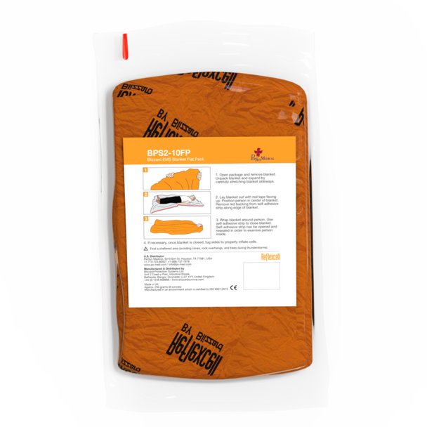 Safeguard Medical-BPS2-37-O Blizzard™ 2-layer Compact Trauma Blanket, Small - Orange (50/CS)