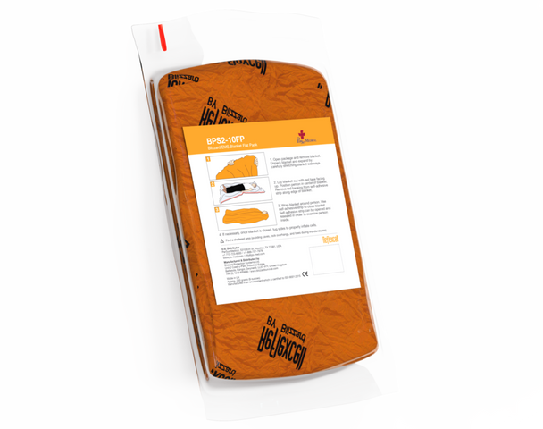 Safeguard Medical-BPS2-37-O Blizzard™ 2-layer Compact Trauma Blanket, Small - Orange (50/CS)