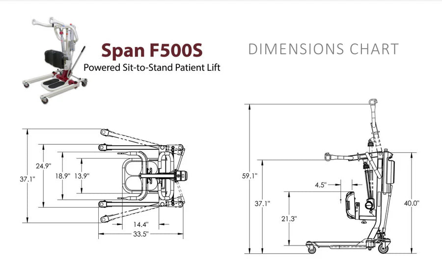 Grúa elevadora eléctrica para pacientes de bipedestación y sentado F500S de Span America