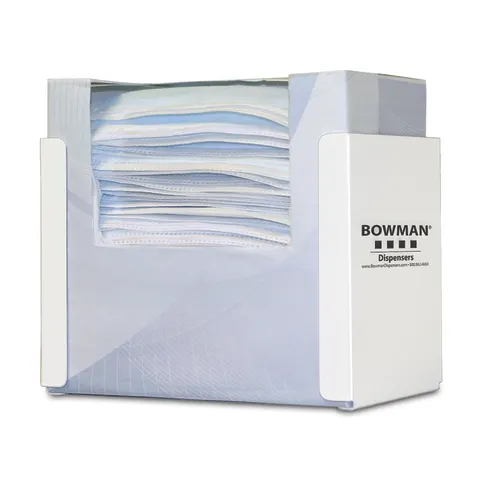 Bowman Dispensers/Marketlab-FB-040 White Stainless Single Facemask Dispenser, 8"W x 5.25"D x 6"H