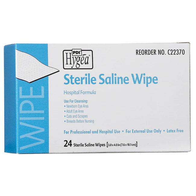 PDI-C22370 Sterile Saline Wipe, 6" x 4" (24/Pack, 24 Pack/Box, 92 Box/Case)
