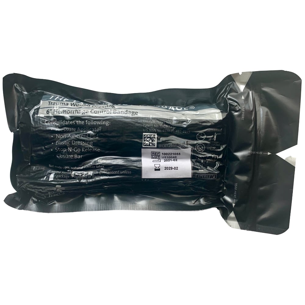Safeguard Medical-FCP-02 Emergency Bandage® Next Gen, Black – Military (6″) (case of 100)