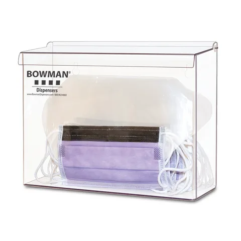 Bowman Dispensers/Marketlab-FM402-0111 PETG Facemask Dispenser, For Masks/Shields • 12"W x 4.07"D x 12.69"H