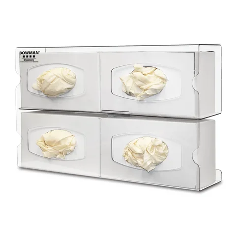 Bowman Dispensers/Marketlab-GL143-0111 PETG Glove Box Dispenser, Premium Quad • 20.1"W x 3.95"D x 11.3"H
