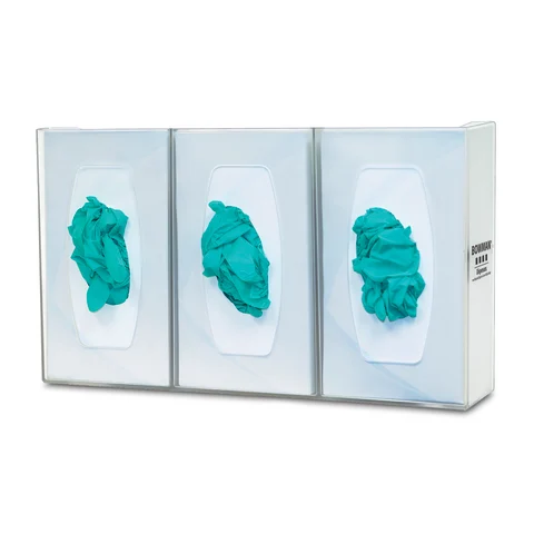 Bowman Dispensers/Marketlab-GL300-1214 Polycarbonate Glove Box Dispenser, Triple • 17.08"W x 4.22"D x 10.11"H