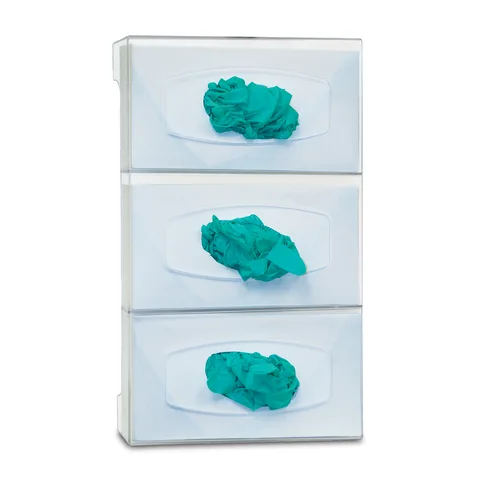Bowman Dispensers/Marketlab-GL300-1214 Polycarbonate Glove Box Dispenser, Triple • 17.08"W x 4.22"D x 10.11"H