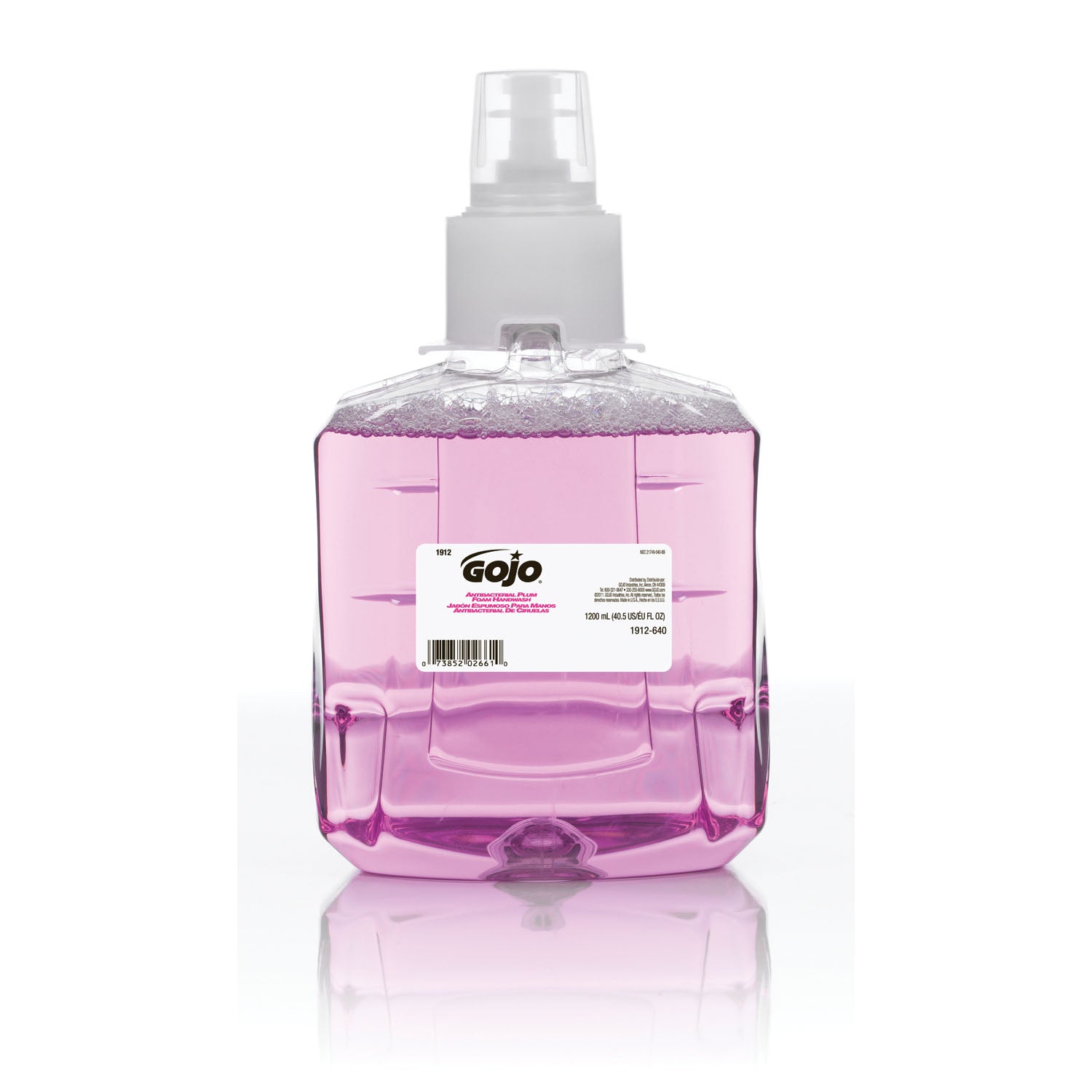 Gojo-1912-02 Antibacterial Foam Handwash, 1200mL, Clear (2/cs)
