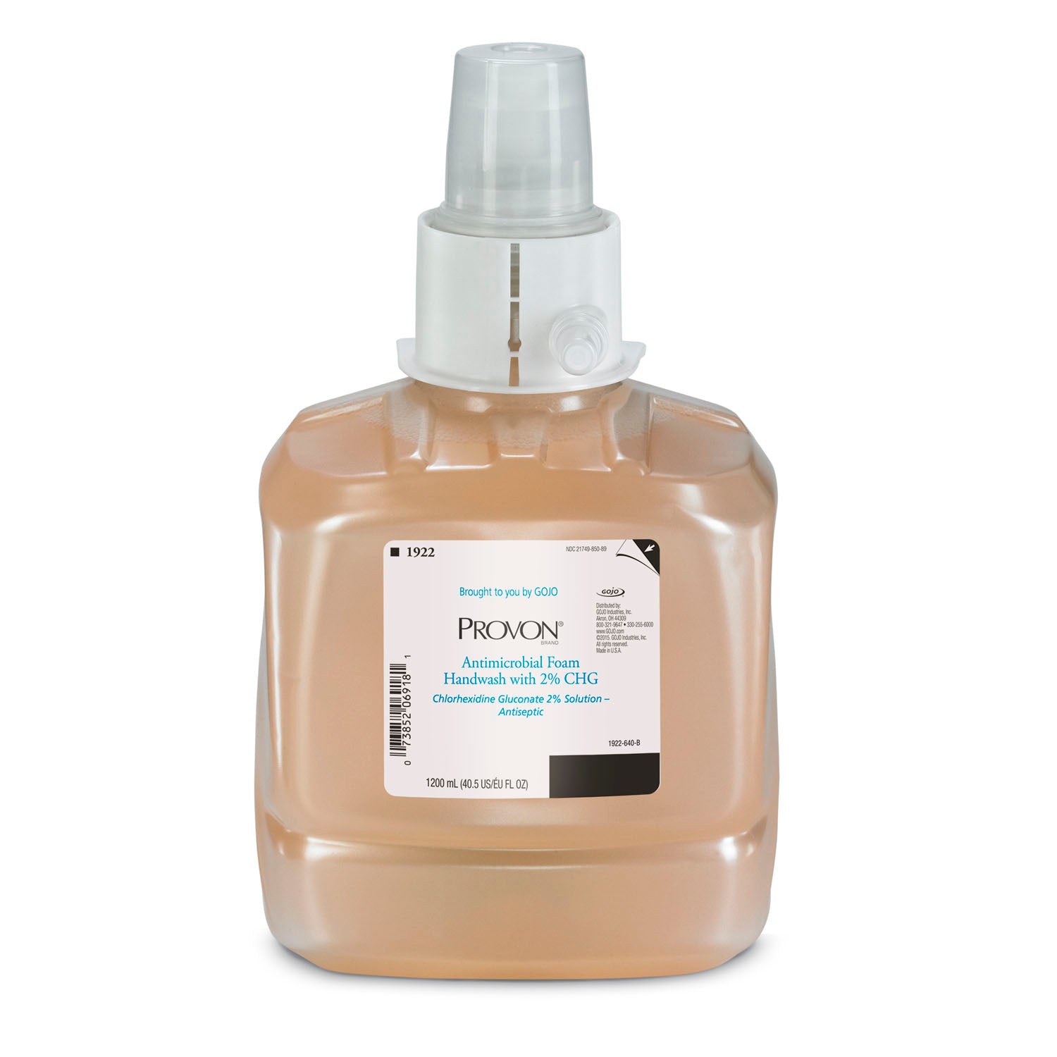 Gojo-1922-02 PROVON® LTX™ 1200mL Foaming Antimicrobial Skin Cleanser with 2% CHG (2/cs, 252 cs/plt)