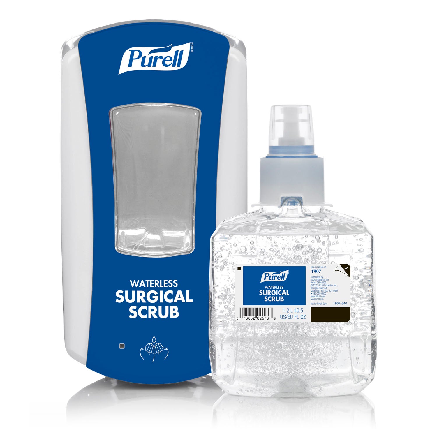 Gojo-1932-04 LTX-12™ Waterless Surgical Scrub Dispenser, Touch Free, Blue/White, For 1907 (4/cs) (Surgical Scrub Sold Separately)