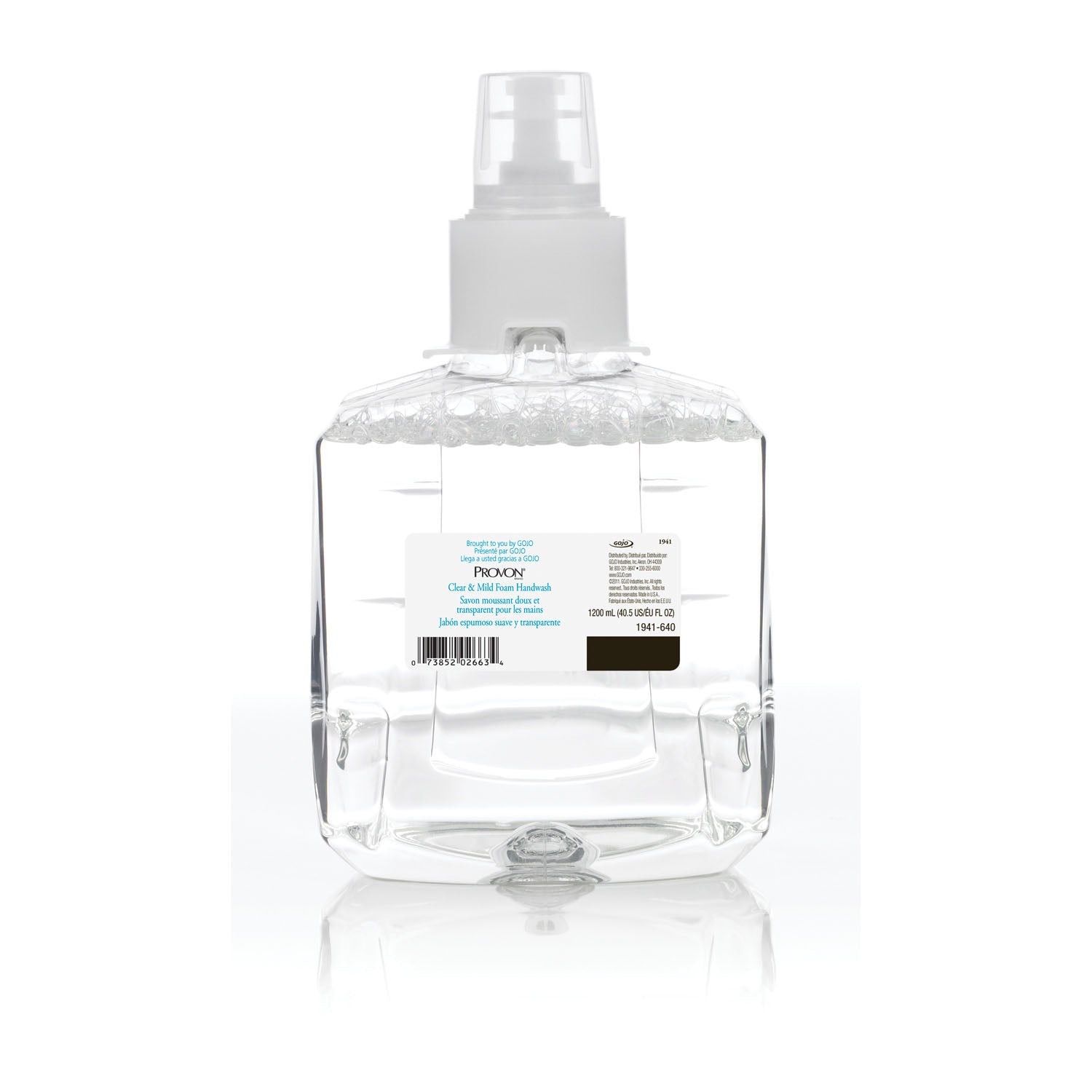 Gojo-1941-02 Handwash, Foam, Clear & Mild, 1200mL Refill (2/cs, 258 cs/plt)