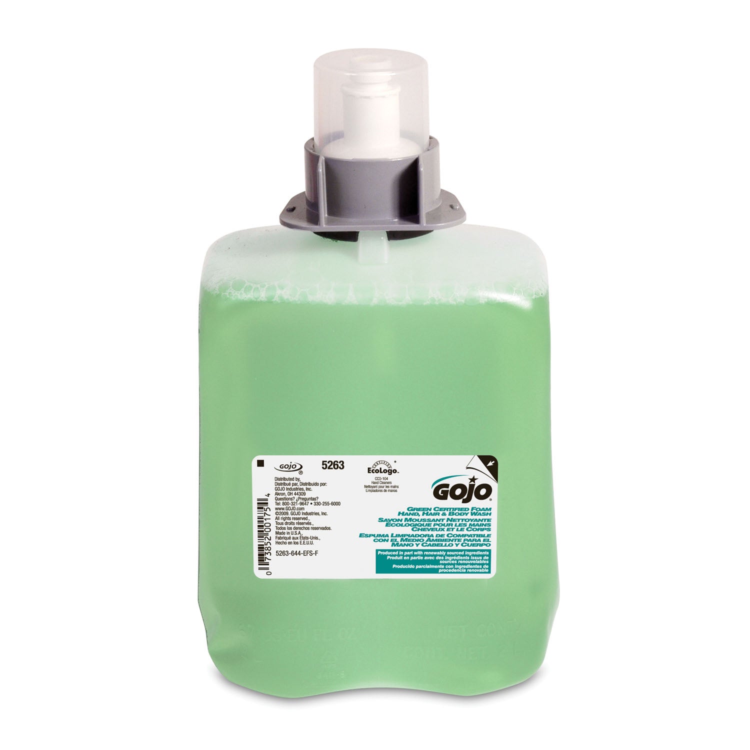 Gojo-5263-02 Green Certified Foam Hand, Hair & Body Wash (2/cs)