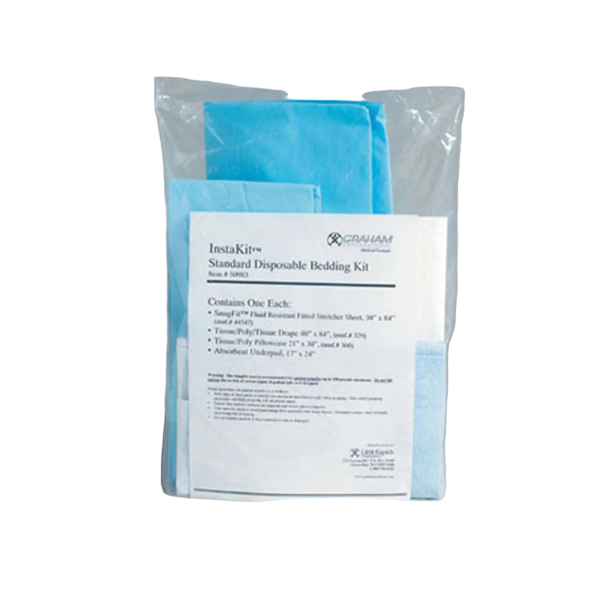 Graham Medical-50983 InstaKit® Standard Kit, Stretcher Sheet, Drape, Pillowcase & Underpad (25/cs) (25 cs/plt)