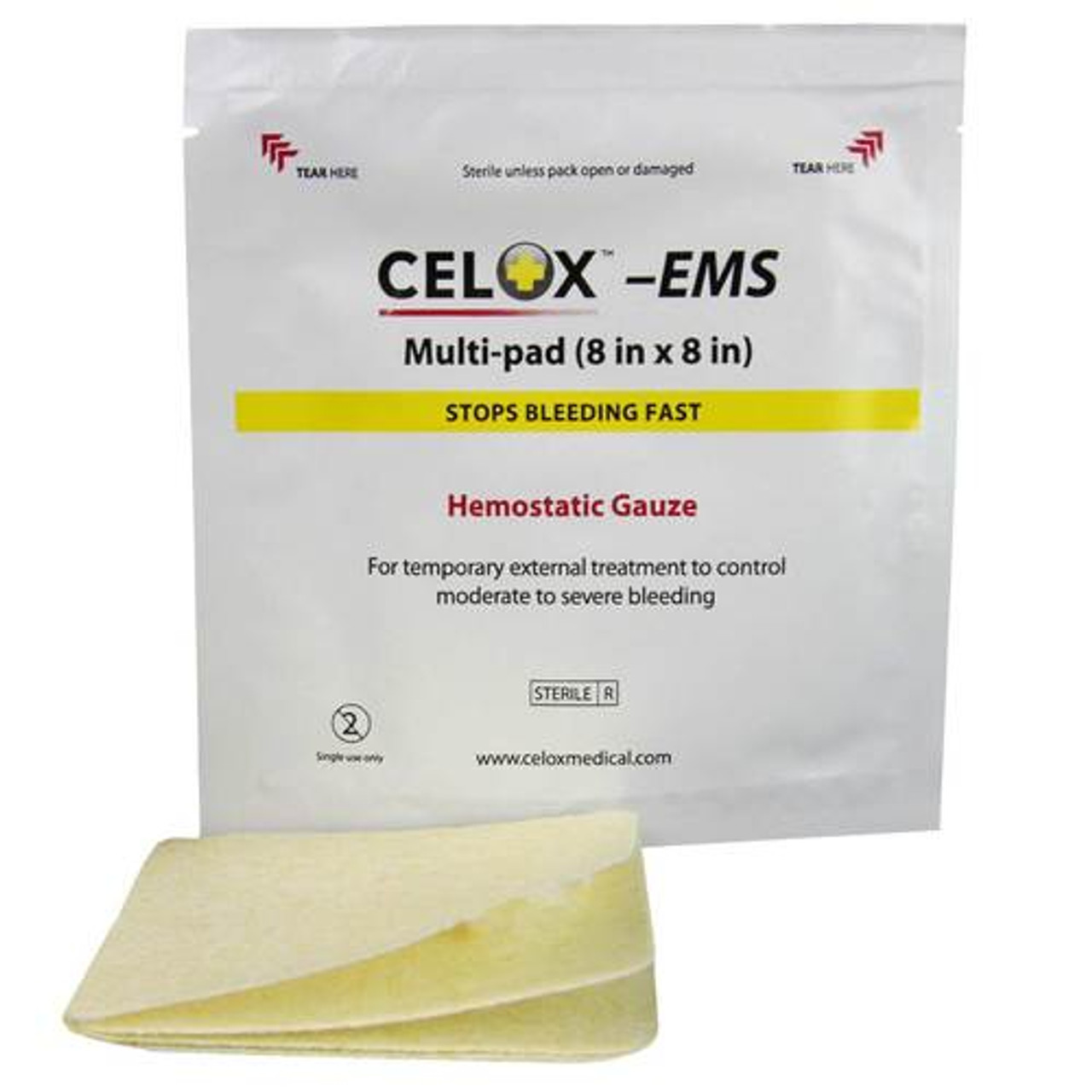 Safeguard Medical-30-255 Celox EMS Gauze Pads - 8" x 8"