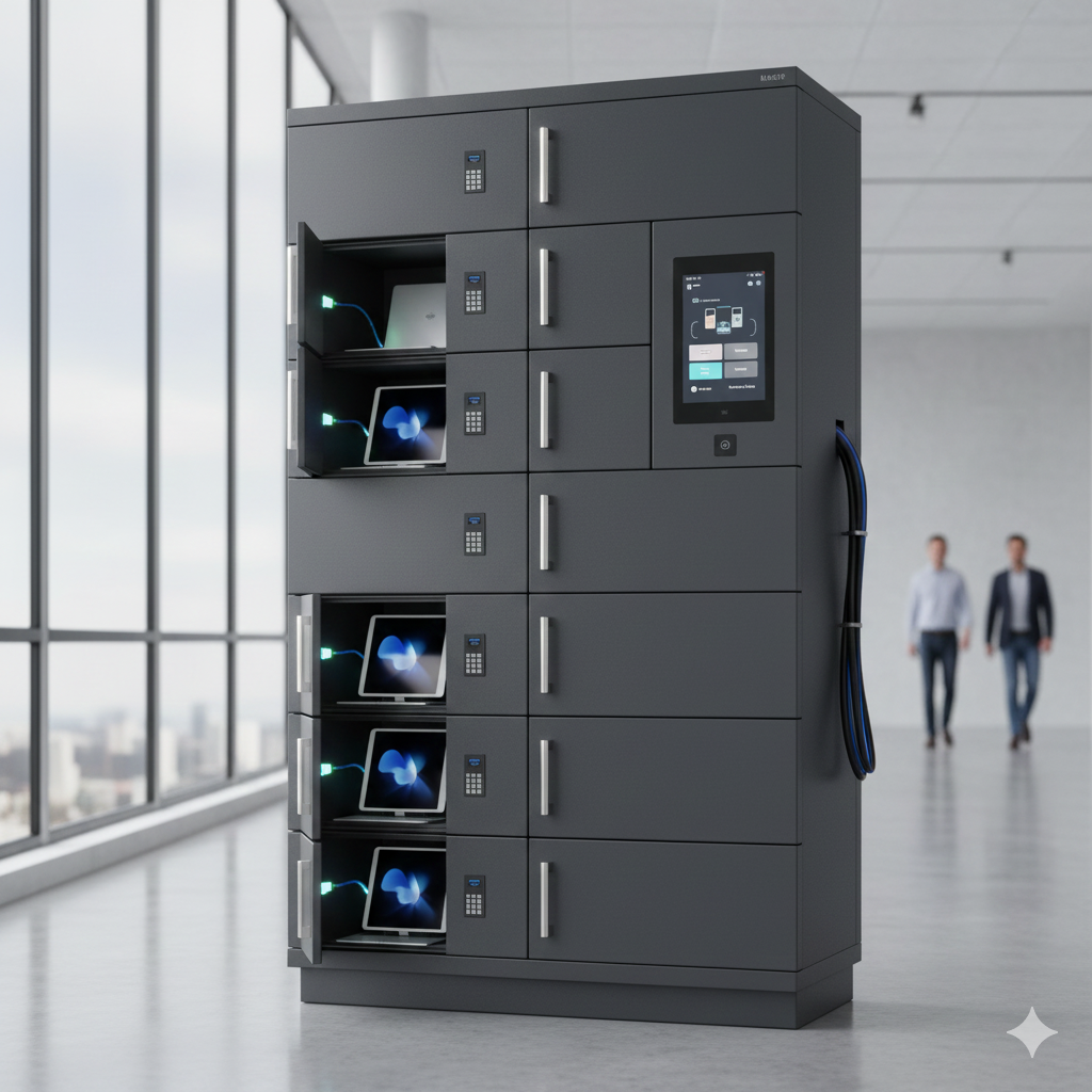 Luxor-KBSL053 Pro 10-Bay Large Device Wide Smart Locker (Wi-Fi, USB-C)