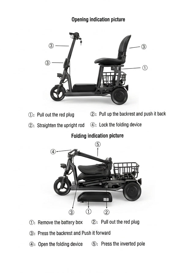 A2Z Mobility-BC-3331 Electric Ultra-Light 3-Wheel Mobility Scooter For Elderly (1 EA)