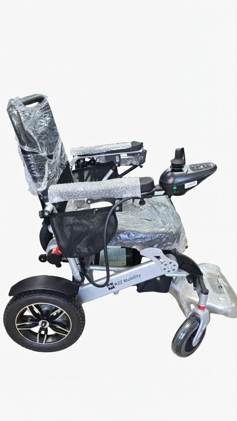 A2Z Mobility-A2ZBC-EA8000 Heavy-Duty Electric Remote Control Folding Wheelchair – 330 lb Capacity
