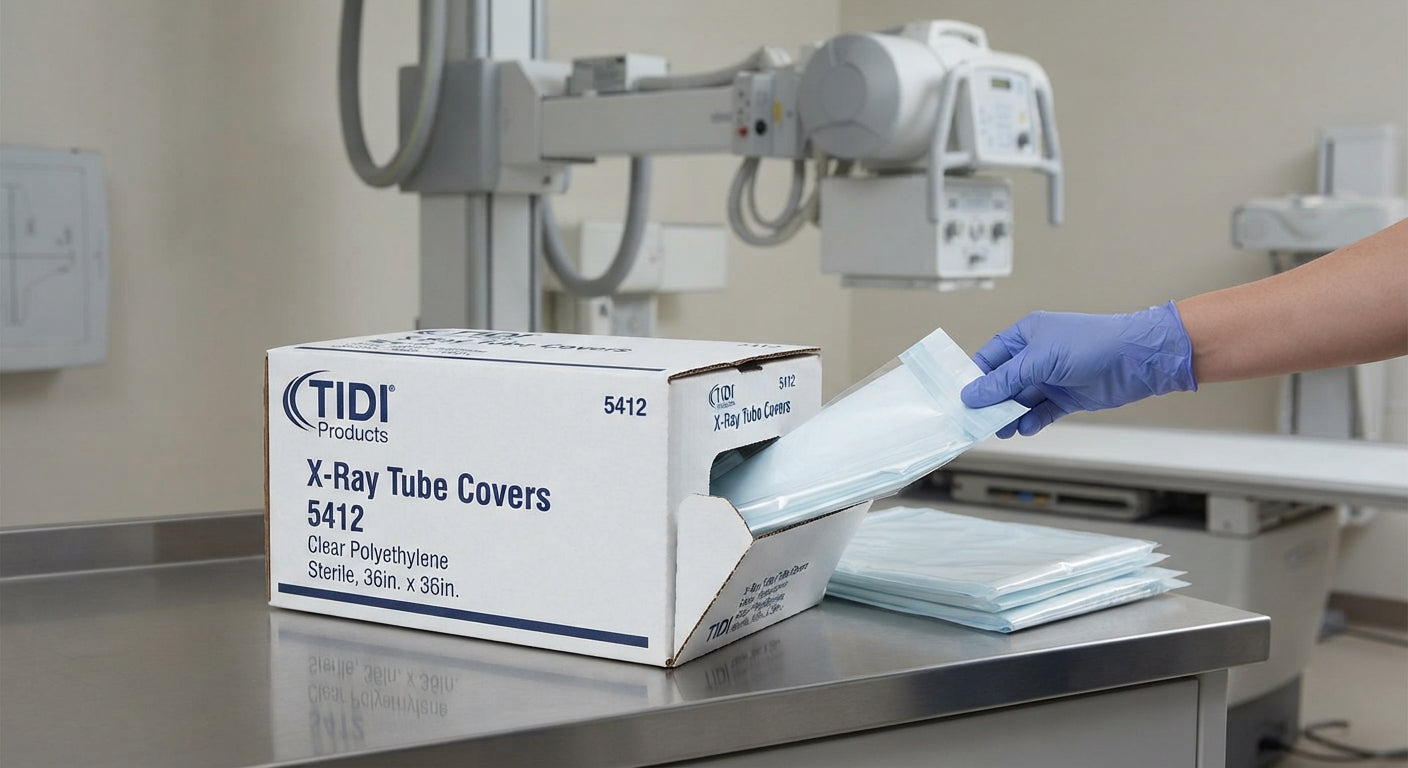 TIDI Products-5412 X-Ray Tube Covers Clear Polyethylene, Sterile, 36in. x 36in (30/CS)