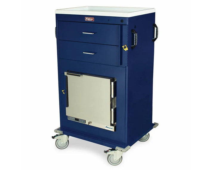 Harloff-MH5200B-Malignant Hyperthermia Cart with 1.8 Cubic Feet Follett Refrigerator, Two Drawers, Breakaway Lock & Accessories