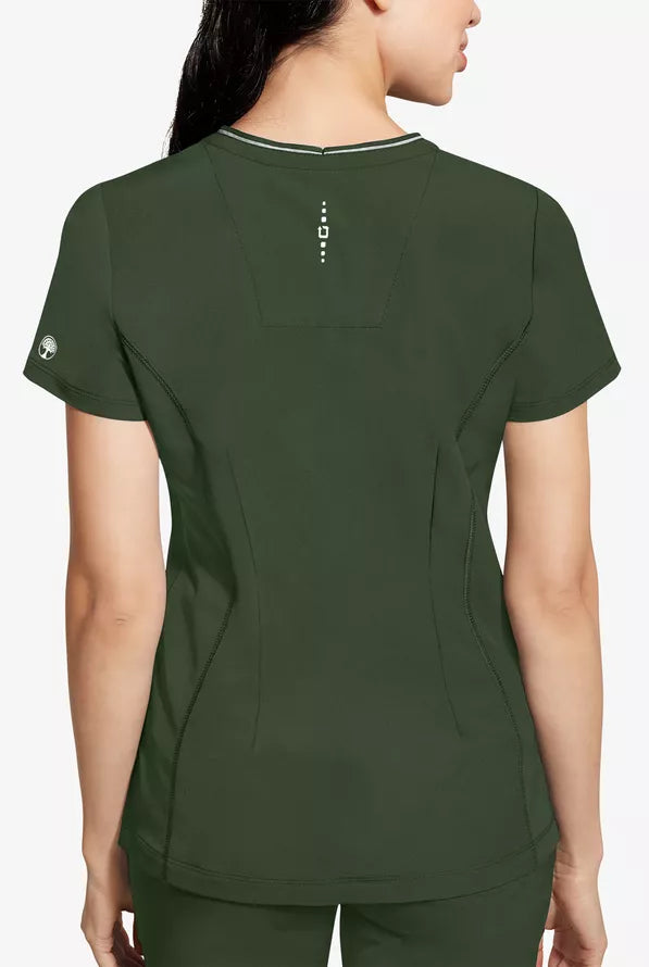 360 by Healing Hands Women's Sonia Zip Y-Neck Scrub Top