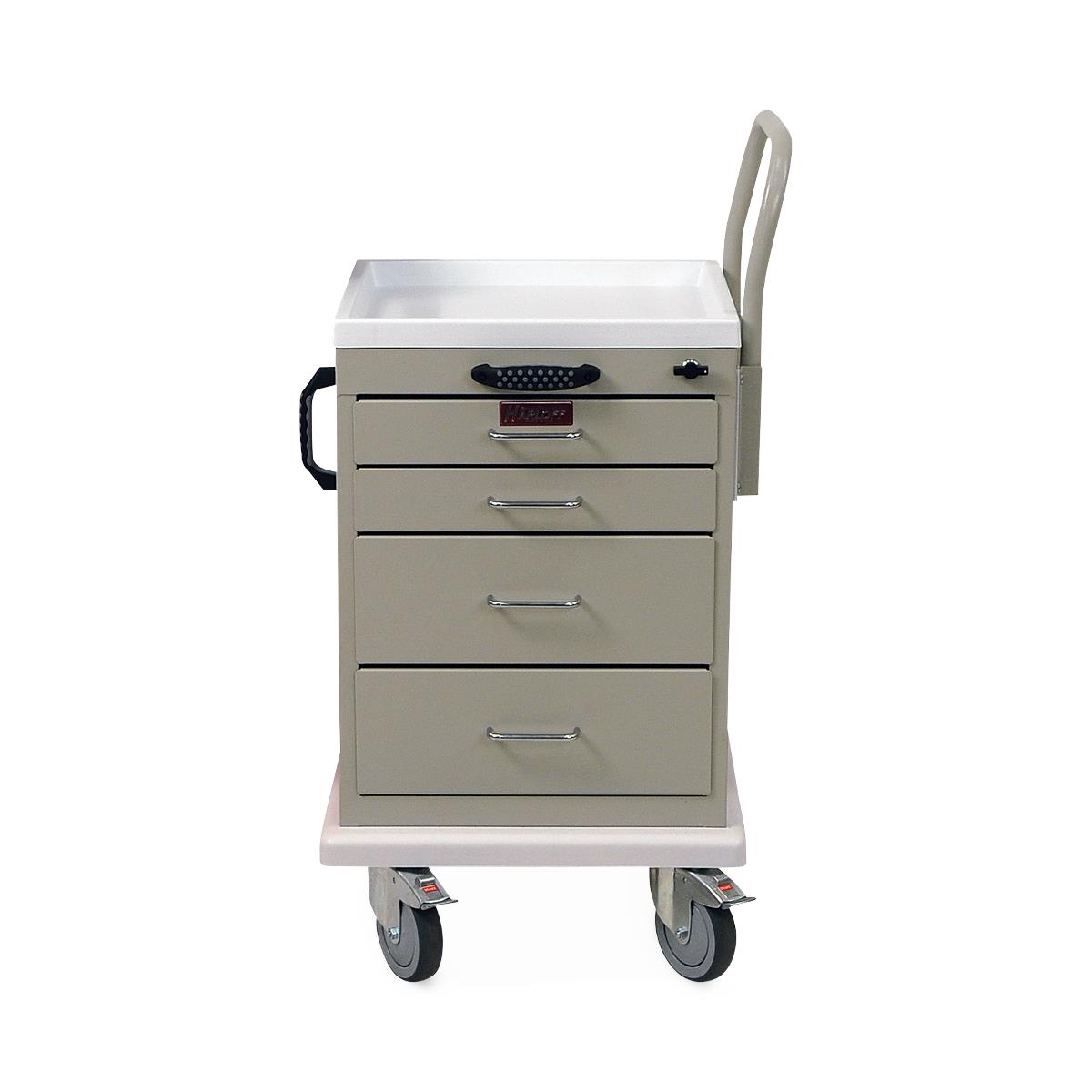Harloff-3218 Basic Start Cart, 4 Drawers (2-3in, 2-6in), Latch Lock, Side Push Handle (1 EA)