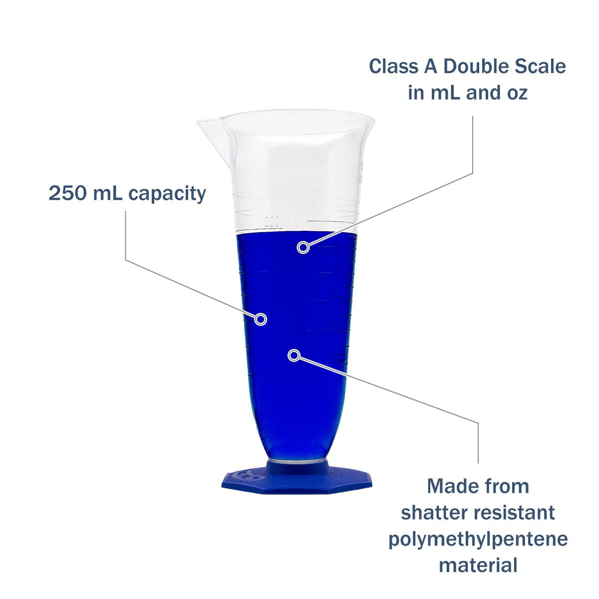 Apothecary Products Double-Scale Polymethylpentene Pharmaceutical Graduate