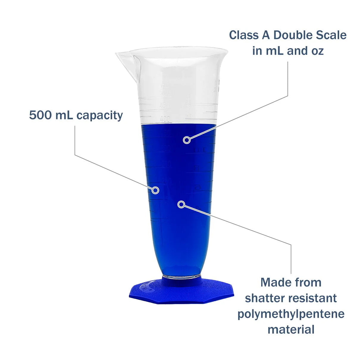 Apothecary Products Double-Scale Polymethylpentene Pharmaceutical Graduate