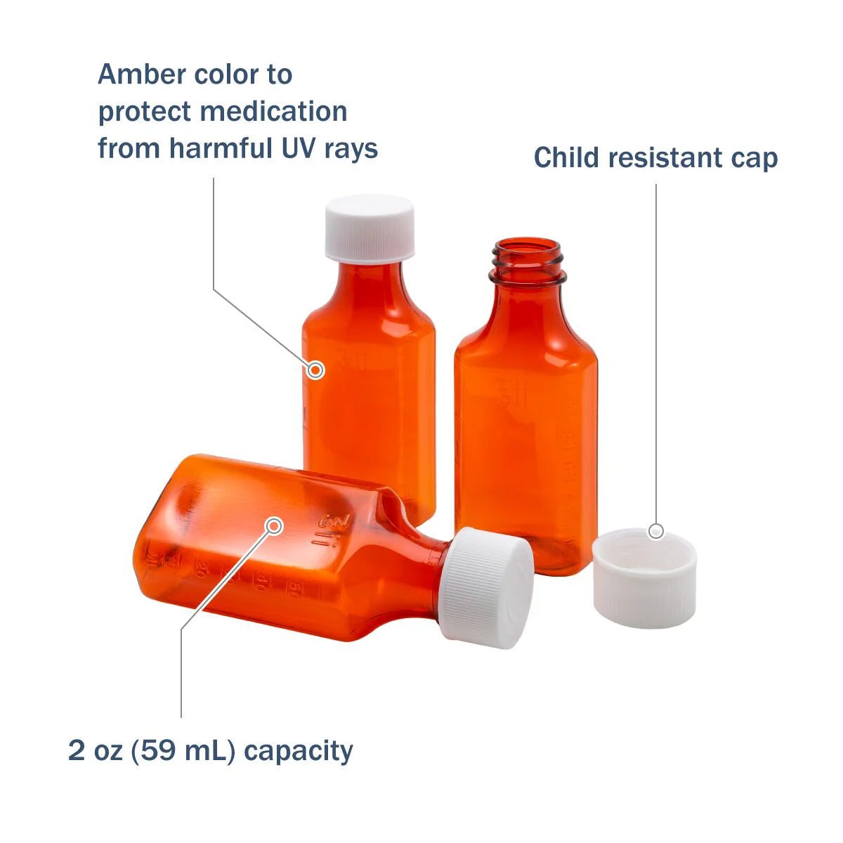 Apothecary Products-30680 Ezy Dose® Amber Oval Pharmacy Bottle 2 oz