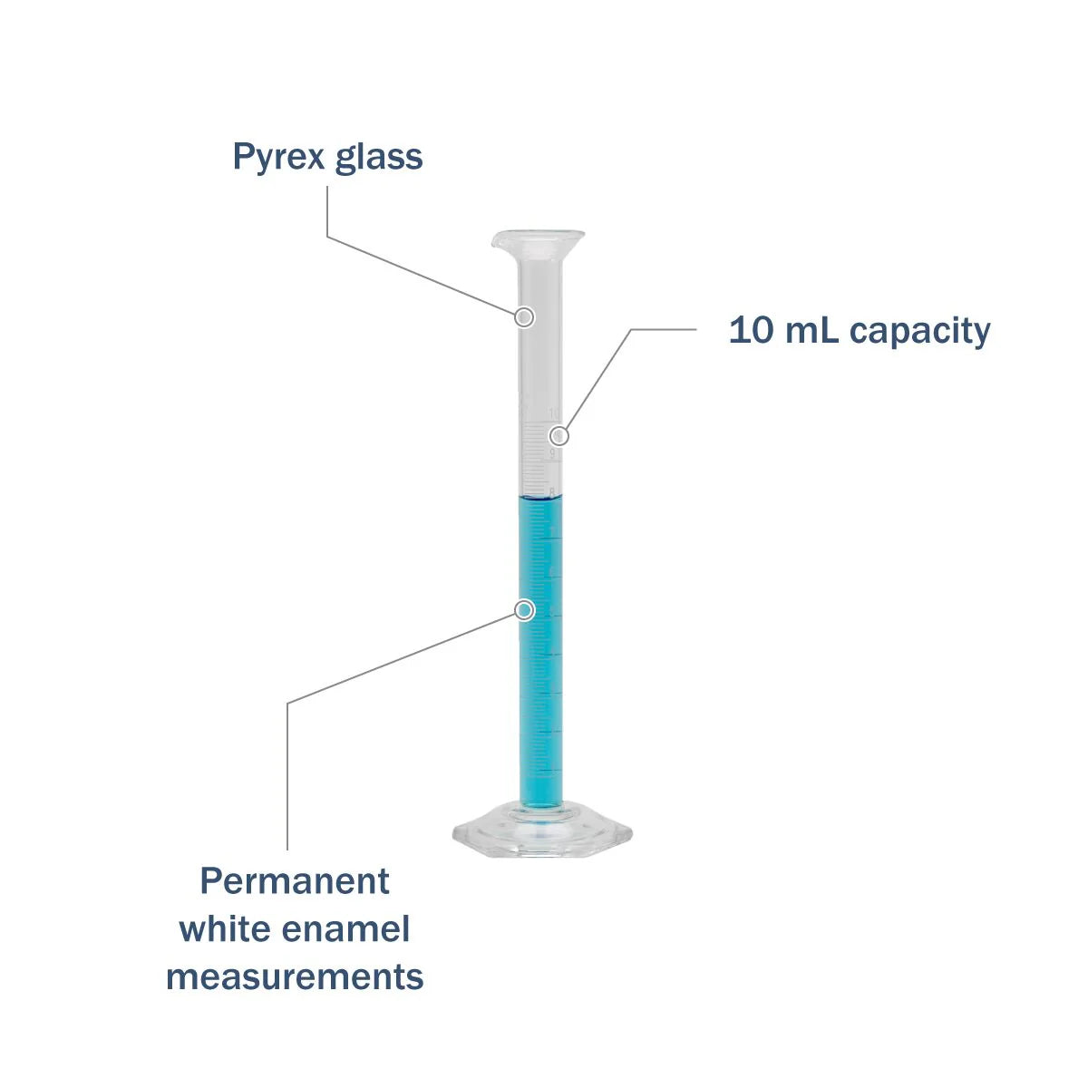Apothecary Products Pyrex® Metric Single Scale Graduated Glass Cylinder