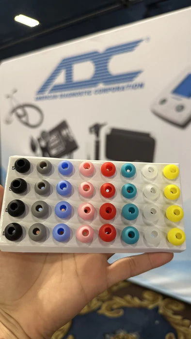 ADC-ADSOFTKIT-ADSOFT POP Kit de tapones para los oídos a presión, grandes y pequeños, multicolor, en caja 