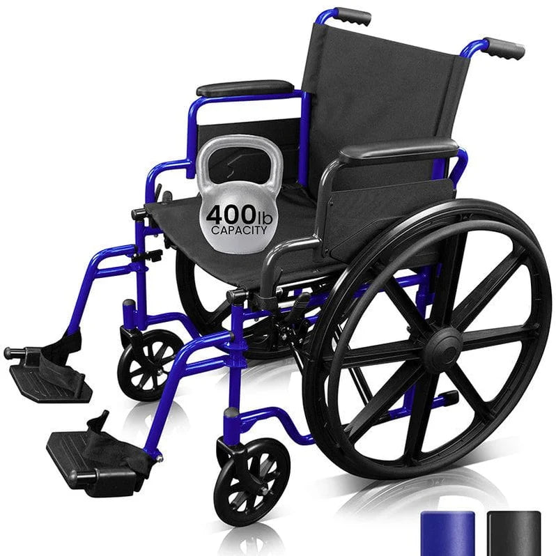 Vive Health-MOB1078BLU Heavy Duty Wheelchair - Blue